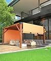 GAOMON 12 X 14 FT Wood Pergola, Solid Structure, Retractable Shade Canopy, Outdoor Wooden Pergola for Patio, Backyard, Deck, Garden