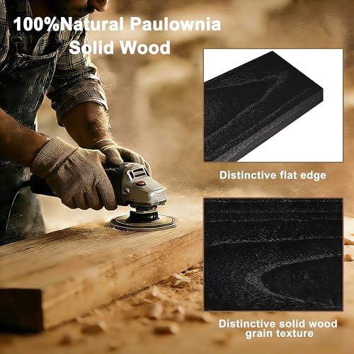 Image of 60 Inch Extra Long Floating Shelves, Set of 2 Deep Floating Shelves 12in Depth, Floating Shelves Long Heavy Duty Wood Shelves for Wall, Solid Wood Sleek Black