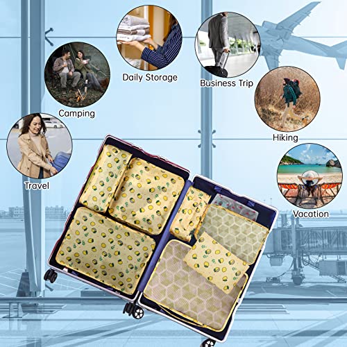 Organisateur Valise Sciphylia Lot De 10 Impermeables Pochettes De Voyage De Rangement Pour Vetement Chaussures Sous Vetements Cosmetiques Sacs Pour Femmes Hommes Citron Jaune