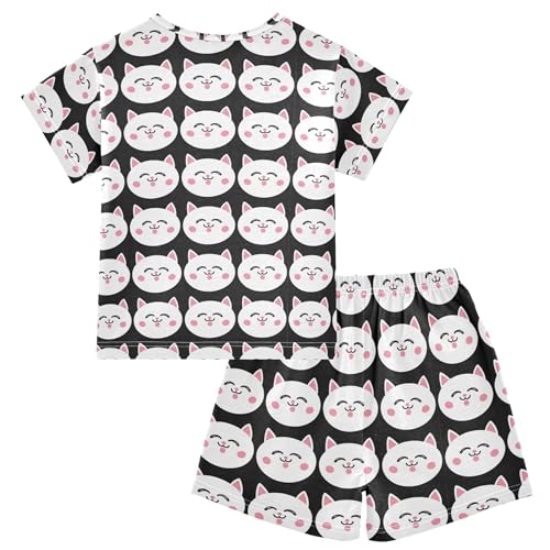 Cute Cat Pajama Set Pajamas Sleepwear Nightwear Loungewear Clothes Set B04049212