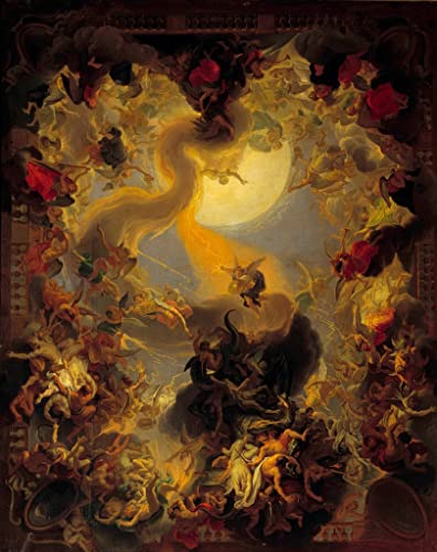 Tableau Charles Le Brun La chute des anges rebelles toile 60x90cm