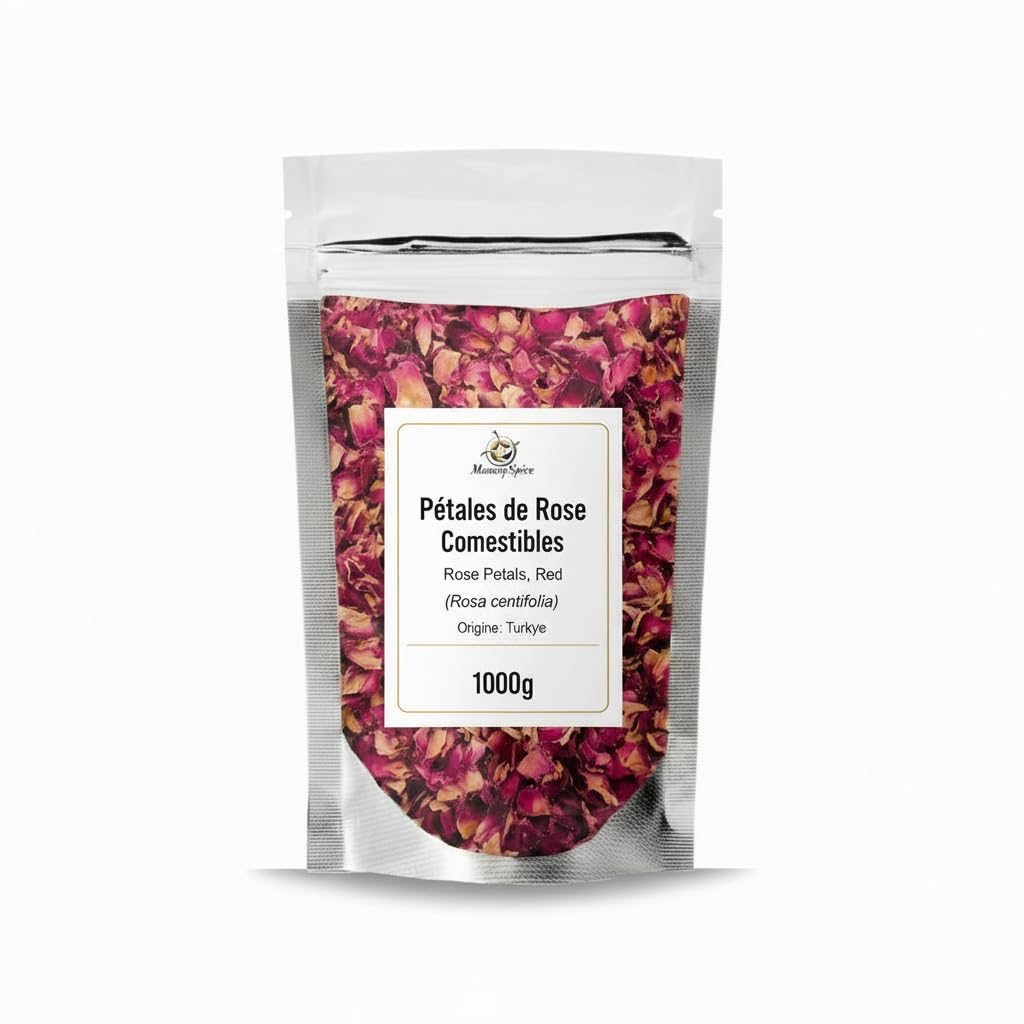 MasarySpice | Petali di rosa commestibili rossi (Rosa centifolia), confezione da 1000 gr.
