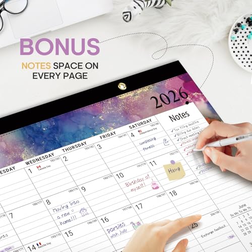 Image of 3 Pack of Desk Calendar 2026-2027, 18-Month Calendar Runs from July 2026 to December 2027, Large 17 inch x 12 inch Monthly Desktop & Wall Calendar for Home & Office - Gilded Elegance