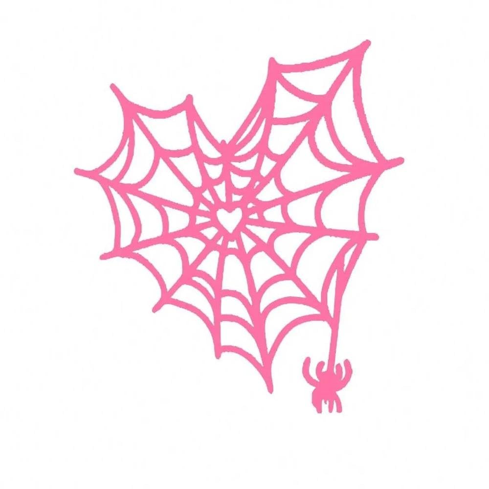 Auto Accessory Spider Web Decal Stickers for Cars Laptops Cups Car Window Permanent(Pink)