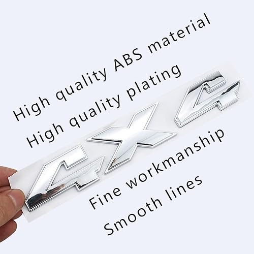 Miniatura 4 de 4x4 Emblem Sticker, 3D Fender Badge Decal Car Sticker, 4 x 4 Emblem Nameplate Decal, Car Exterior Emblems Badge 3D Sticker Decal for Cars, SUVS,