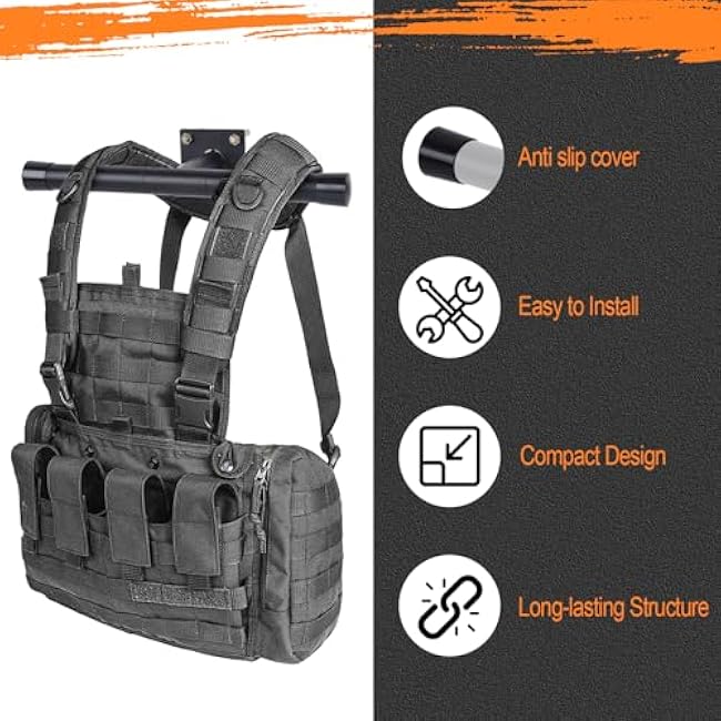 2 Pack Weight Vest Hanger, Weighted Vest Hanger Wall Mount,Weight Vest Wall Hangers, Heavy Duty Hangers for Weight Vests and Backpacks and Many Kinds of Weight Equipment