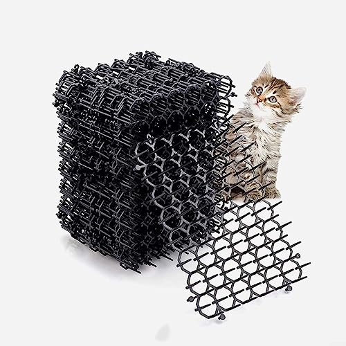 12 alfombrillas antigatos, rejilla para espinas contra gatos, barrera animal con púas, cinturón antimartas, ahuyentador de gatos, para jardín, ventanas, balcones, sofás, césped, 15,5 x 20 cm