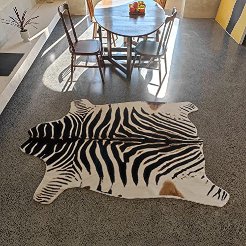 Tapete Decorativo Estampado Cebra 4.6ft x 6.6ft Blanco y Negro miniatura 3