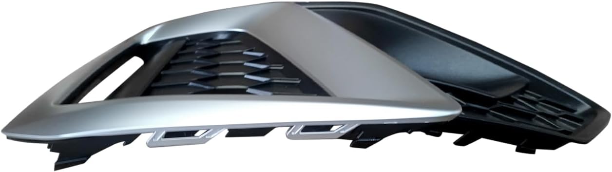 NINTE Front Fog Light Grille Cover Honeycomb Style Compatible with 2020 2021 2022 2023 Audi A4 S4 B9.5 Facelift Models Front Bumper Lower Side Grille Inserts Trim Accessories 1 Pair ABS (Matte Silver)