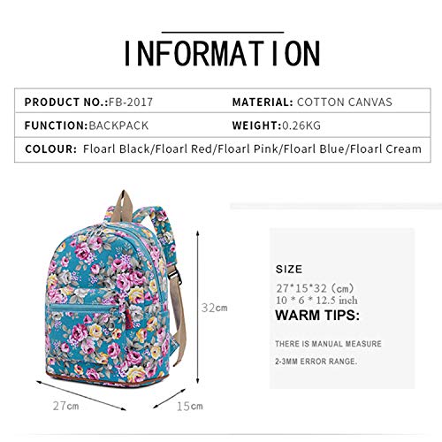 Bravo Floral BTS Small Backpack, Beautiful 12" Fashion Design Casual Daypack, All Purpose Essential Bag (Floral Blue)2
