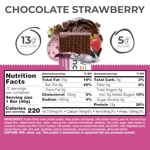 Image of Power Crunch Protein Energy Wafer Bars, Chocolate Strawberry, 1.4 Ounce (12 Count)
