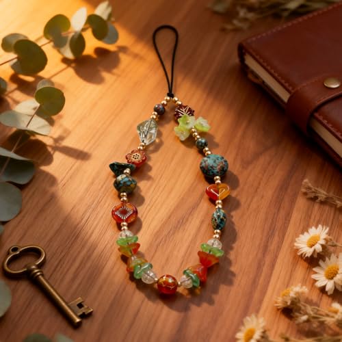 Image of Cute Beaded Camera Wrist Strap for Phone, Digital Camera Charm Lanyard, Pearl Beaded Chain for Bag Keychain Gift
