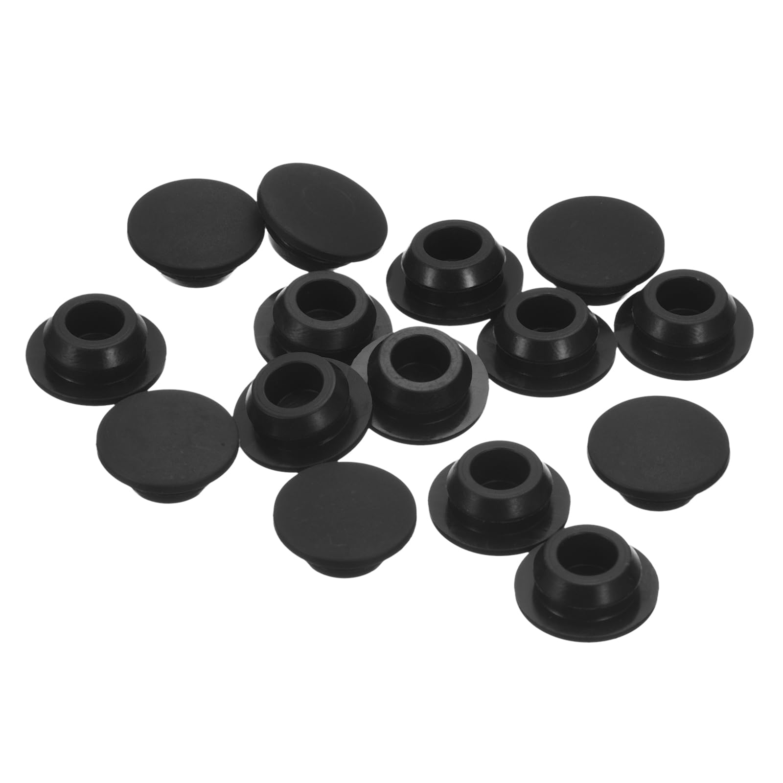 QUARKZMAN 15 sztuk silikonowych zatyczek, okrągłych gumowych zatyczek do wkręcania w otwory 10-10,5 mm, wodoodporne zatyczki do rur metalowych, końcówki meblowe, czarne wkładki