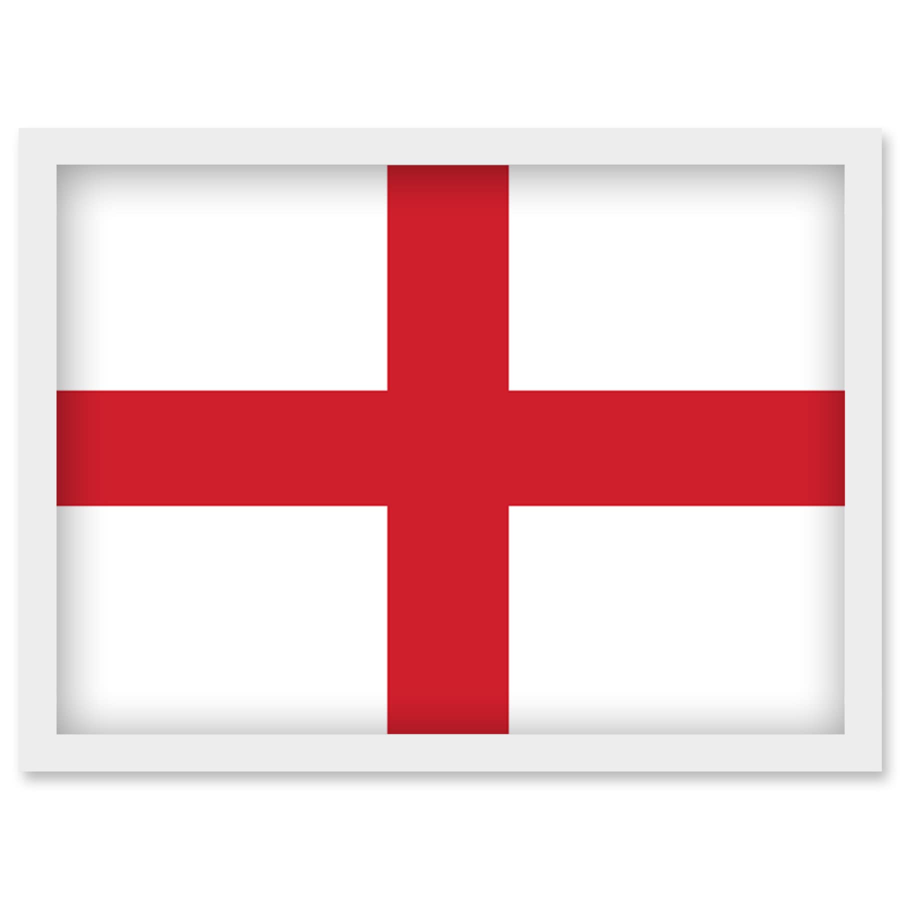 Artery8 England National Flag Patriotic Vexillology World Flags Country Region Poster Artwork Framed Wall Art Print A4