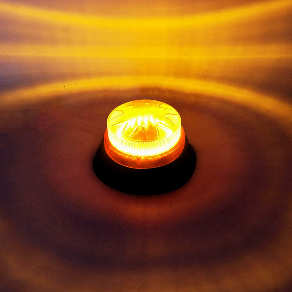 Riloer Luces de baliza estroboscópicas LED luz intermitente 24 LED luz de advertencia de emergencia 9-30 V 12 W con encendedor de cigarrillos compatible con universal amarillo
