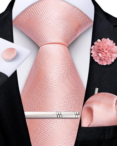 Image of DiBanGu Silk Pre-tied Ties for Men Formal Adjustable Necktie Set