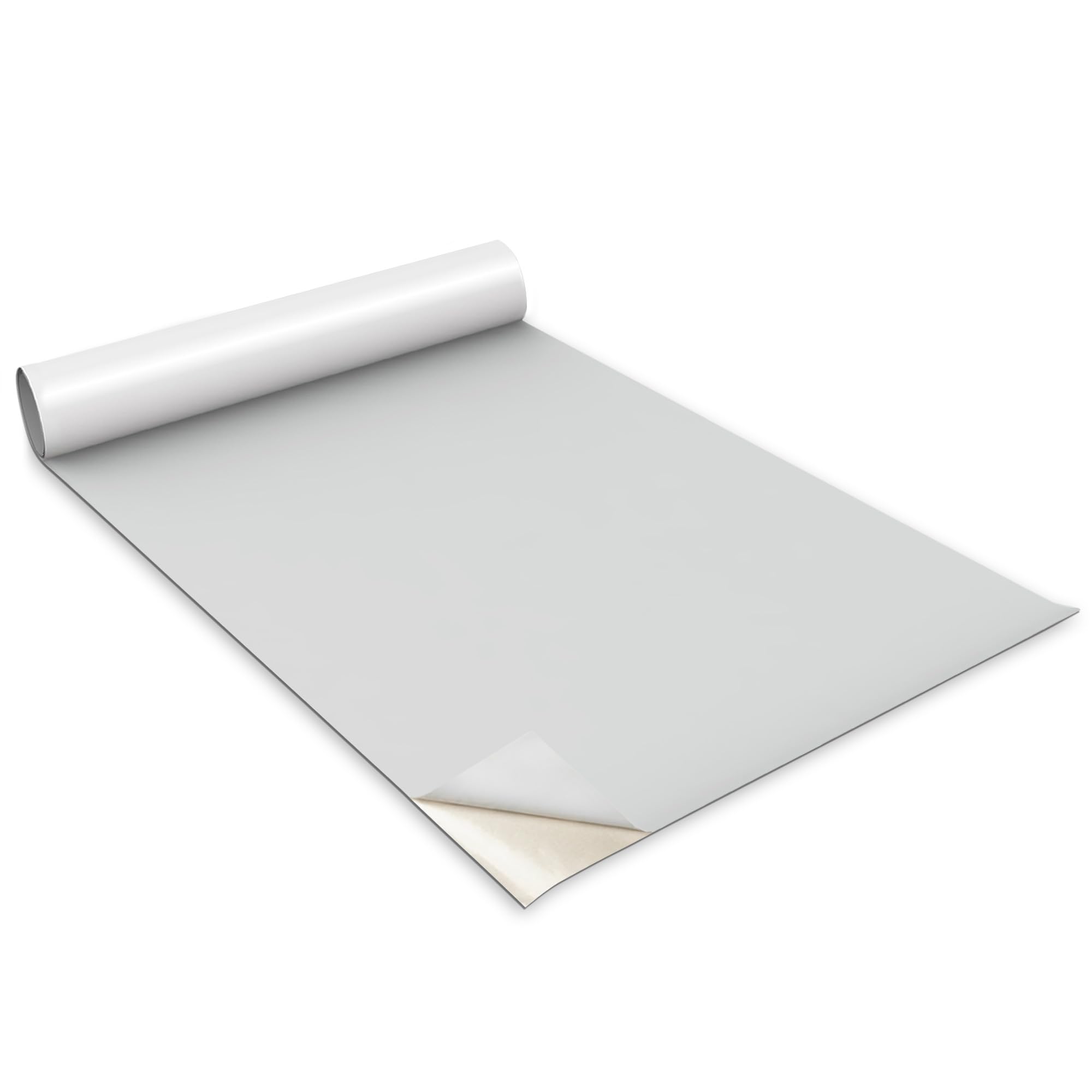 Adhesif pour meuble Wallfluent gris clair 100x50 cm | Rouleau papier peint decoratif cuisine salon