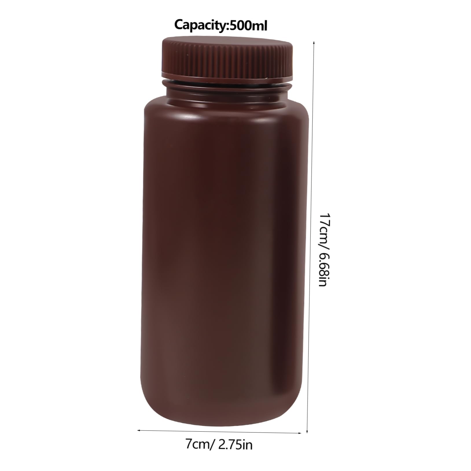 VILLFUL 3pcs Bottle for Reagent Pp Pill Bottle Empty Bottles Brown Sample Bottles