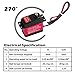 Wishiot DS3225MG 25Kg RC Digital Servo Full Metal Gear with 270 Degree PWM Control for DIY Baja Car Crawlers Truck RC Robotic Arm (Pack of 2)
