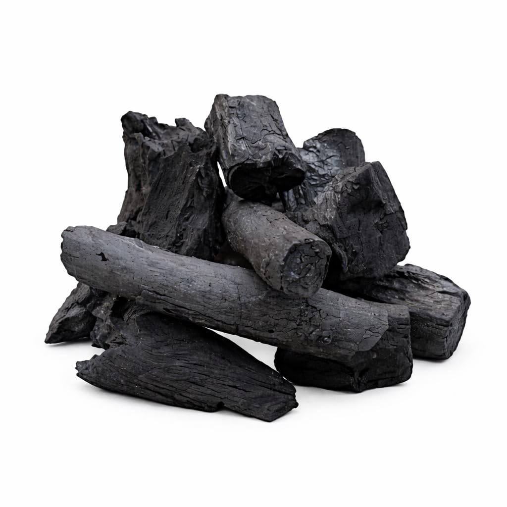 Natural Wood Charcoal for Cooking, BBQ & Tandoor (1 Kg) | High Heat, Low Smoke, Long Burning Aduppu Kari | Pure Hardwood Smokeless Charcoal for Grill & Sigdi-image-20