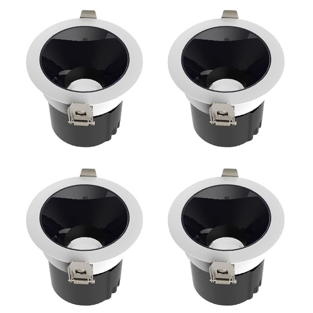 GTHTUHFD 4 Pack 2In 3In 4In Led Recessed Canless Spotlights 5W,10W,15W,24W Ceiling Light Led Eyeball Downlight 3000K/4000K/6000K Selectable 3 Color,24w-3000k