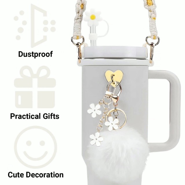 Stanley Couvercle De Remplacement 40 Oz (1.18 L) Avec Paille - 2 Pièces Étanches Pour Cup - Accessoires