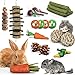 hengtaiwei 21 pièces Jouet Lapin Nain，Jouets à Mâcher pour Hamster Accessoires de collations pour Petits Animaux, Soins des Dents pour Hamster Cochon d'Inde Chinchilla Perroquet Gerbilles Rats