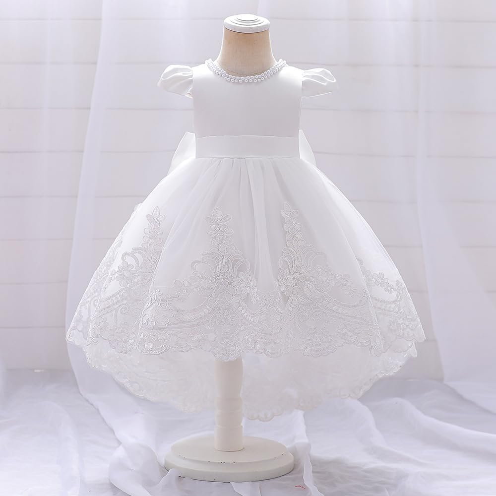 Baby Flower Girl Dress Pageant Party Wedding Pearl Lace Tutu Gown Toddler Formal Dresses - Image 3