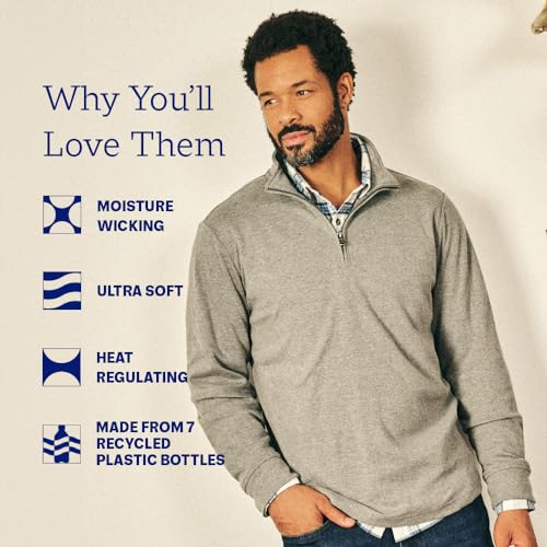 Fair Harbor The Larchmont Seawool Quarter-Zip –– Men's All-Season Seawool Outerwear –– Heat-Regulating and Moisture-Wicking2