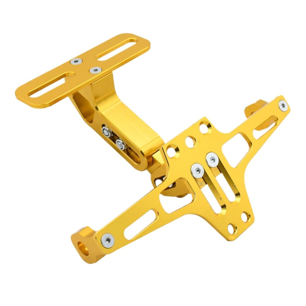 Soporte de matrícula Trasero Ajustable Compatible con(Gold)