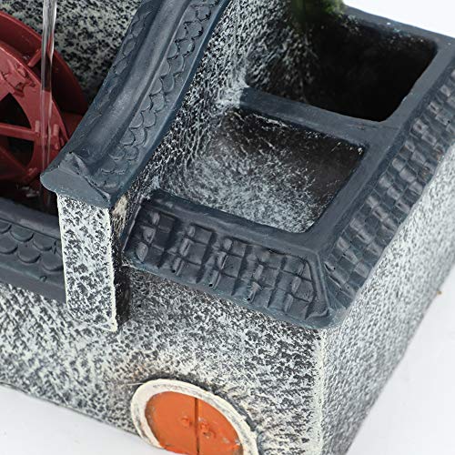 Bonsai decoratie, mini hars binnenplaats, huisvorm, stromend water, bonsai ornament home desktop decoratie (220V) - Afbeelding 7