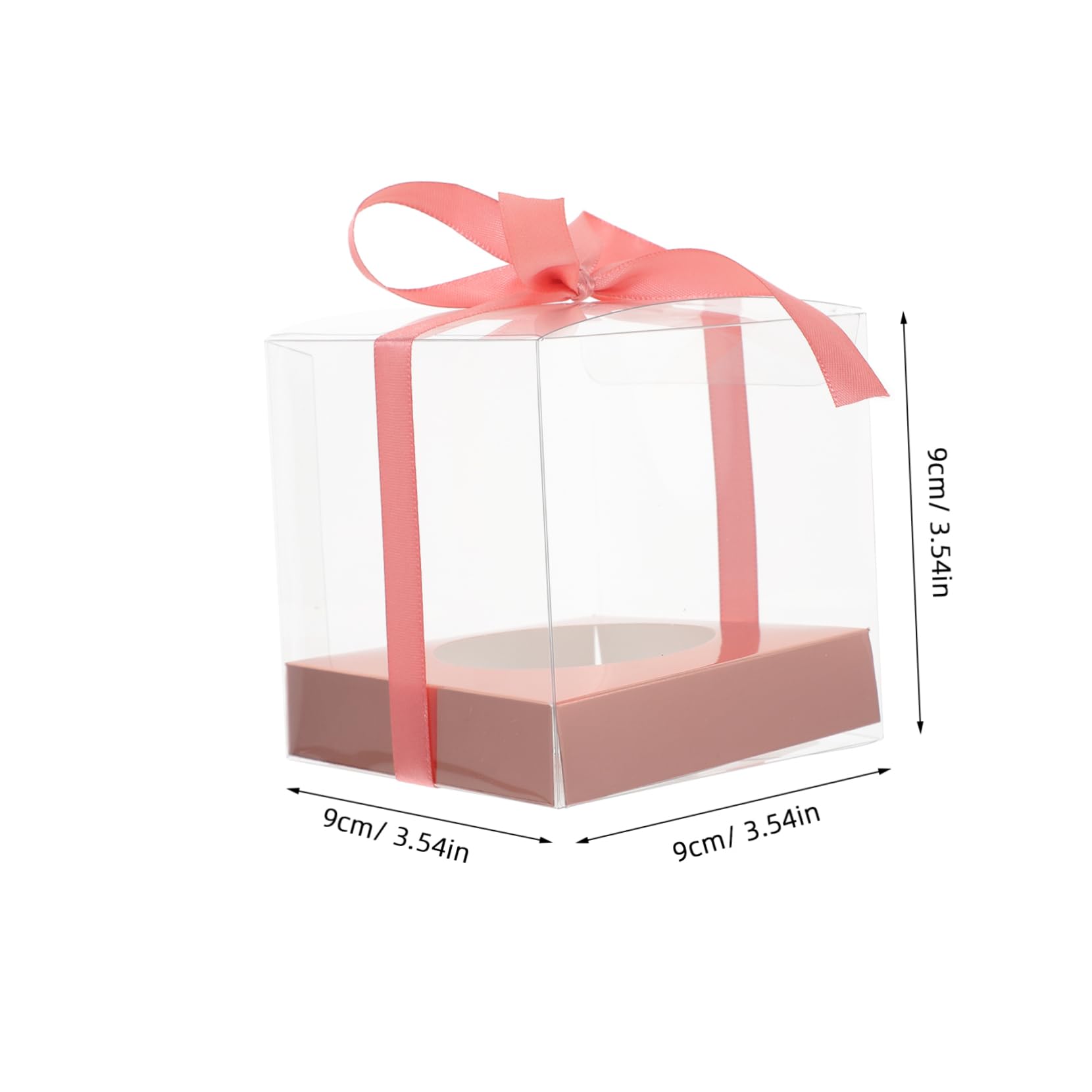 OUNONA Strongly Resistant Bakery Boxes 9x9x9cm Rose Gold Cupcake Packing Boxes for Display