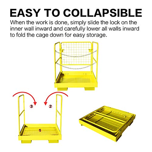 image for EBESTTECH 36x36 Inch Collapsible Forklift Safety Cage Work Platform Ae