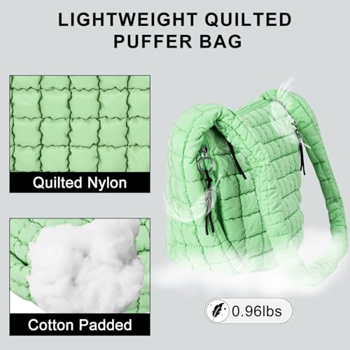 Image of GASSDA Puffer Tote Bag for Women Large Quilted Puffy Lightweight Carryall Crossbody Tote Bag for Women