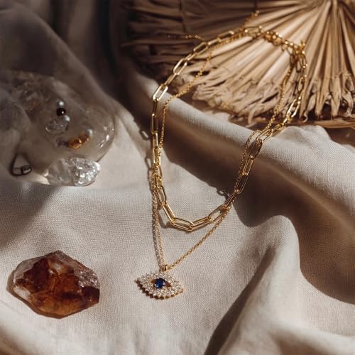 Image of MEVECCO Dainty Pendant Layered Necklaces for Women