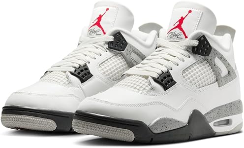 Amazon.com | Jordan Air 4 Retro White Cement Red Black Men's Size