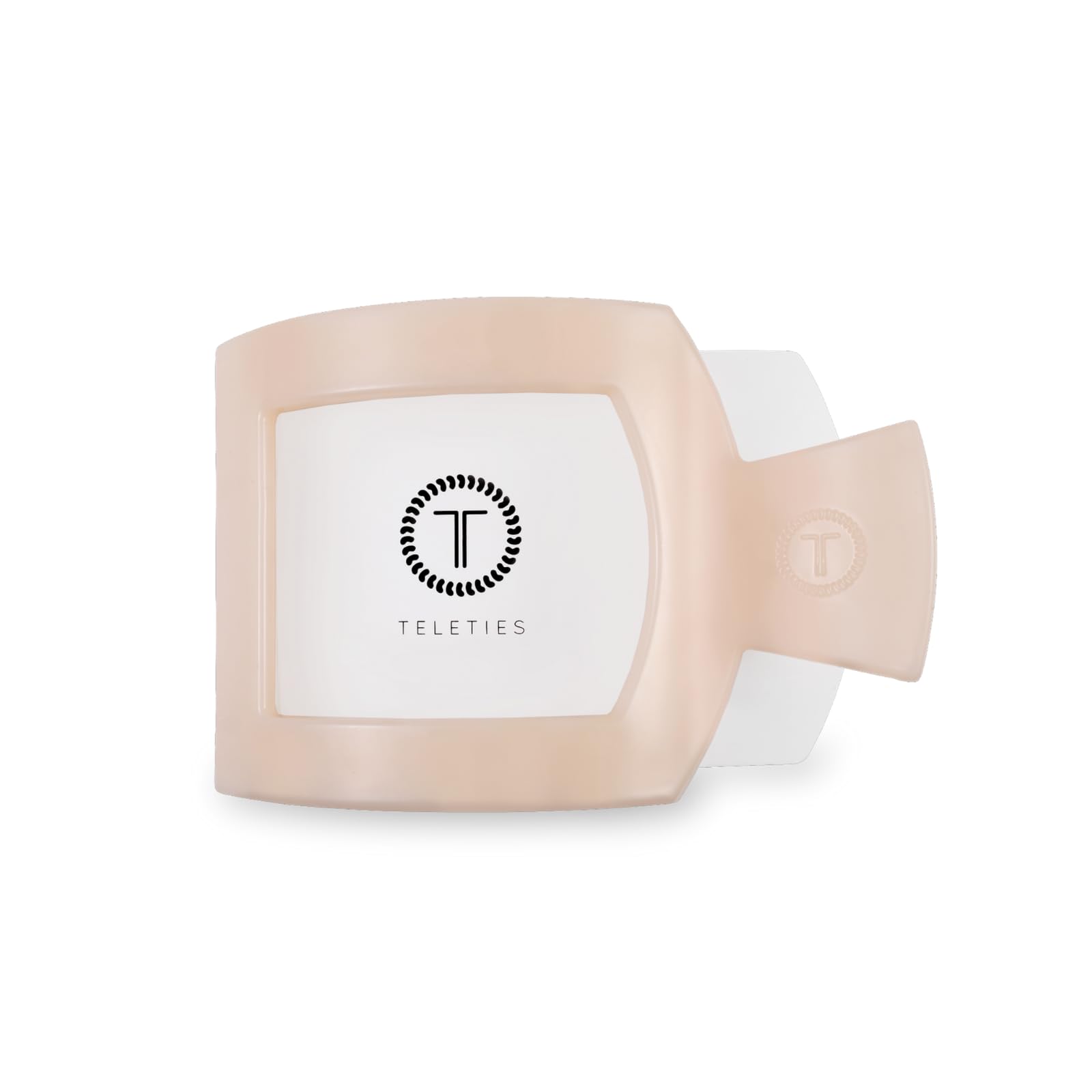 TELETIES - Large Flat Square Clip - For Lying Down, Yoga, Driving & More - Strong Grip, Bendable Teeth, Comfortable Curved Design - Ideal for Thick