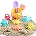 BeebeeRun Juguetes de Playa para Niños,Moldes de Arena para Niño con Moldes Regadera Cubo Rastrillo Bolsa de Malla,Juguete de Verano al Aire Libre, Juguete para Nieve y Baño,Regalo para bebé Niño Niña