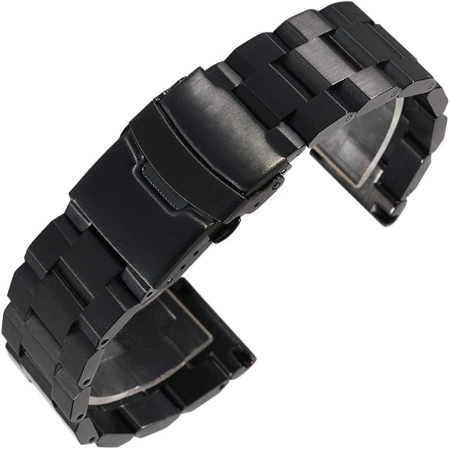 Amazon | Reinherz 時計バンド 腕時計ベルト 24mm ブラック 金属 Amazon | Reinherz 時計バンド 腕時計ベルト 24mm ブラック 金属