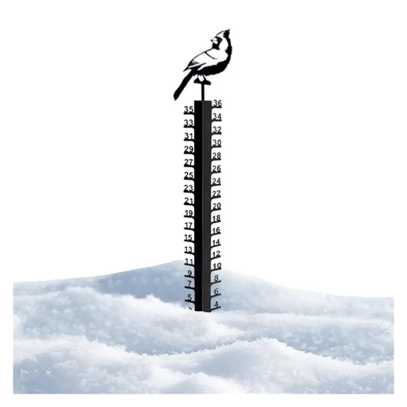 Eisenkunst Schneemessgerät Schneepfähle, Hirsch, Vogel, Design, Messgerät, niedliches Tier, Gartendekoration, Dekoration, handgefertigtes Metall(Color 2)