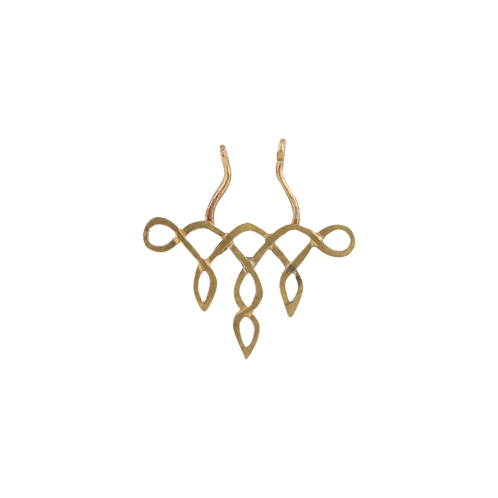 Gold Nera Brass Nose pin Septum for Women - Without Piercing ring Brass Nose Clip Kolam Design Jewellery Dull Oxidised Nosepins Geometric Designs Handmade for Girls (B0CVXBCGQS) Amazon Price History, Amazon Price Tracker