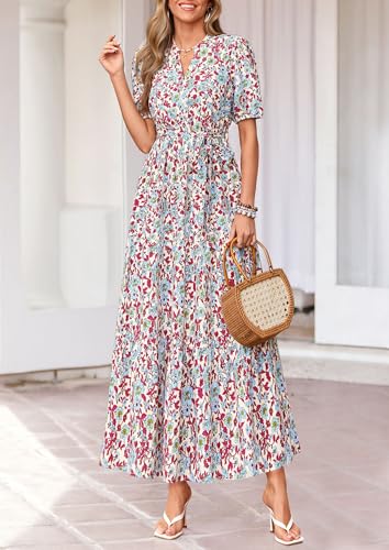 Image of PRETTYGARDEN Women's Summer Boho Floral Maxi Dresses