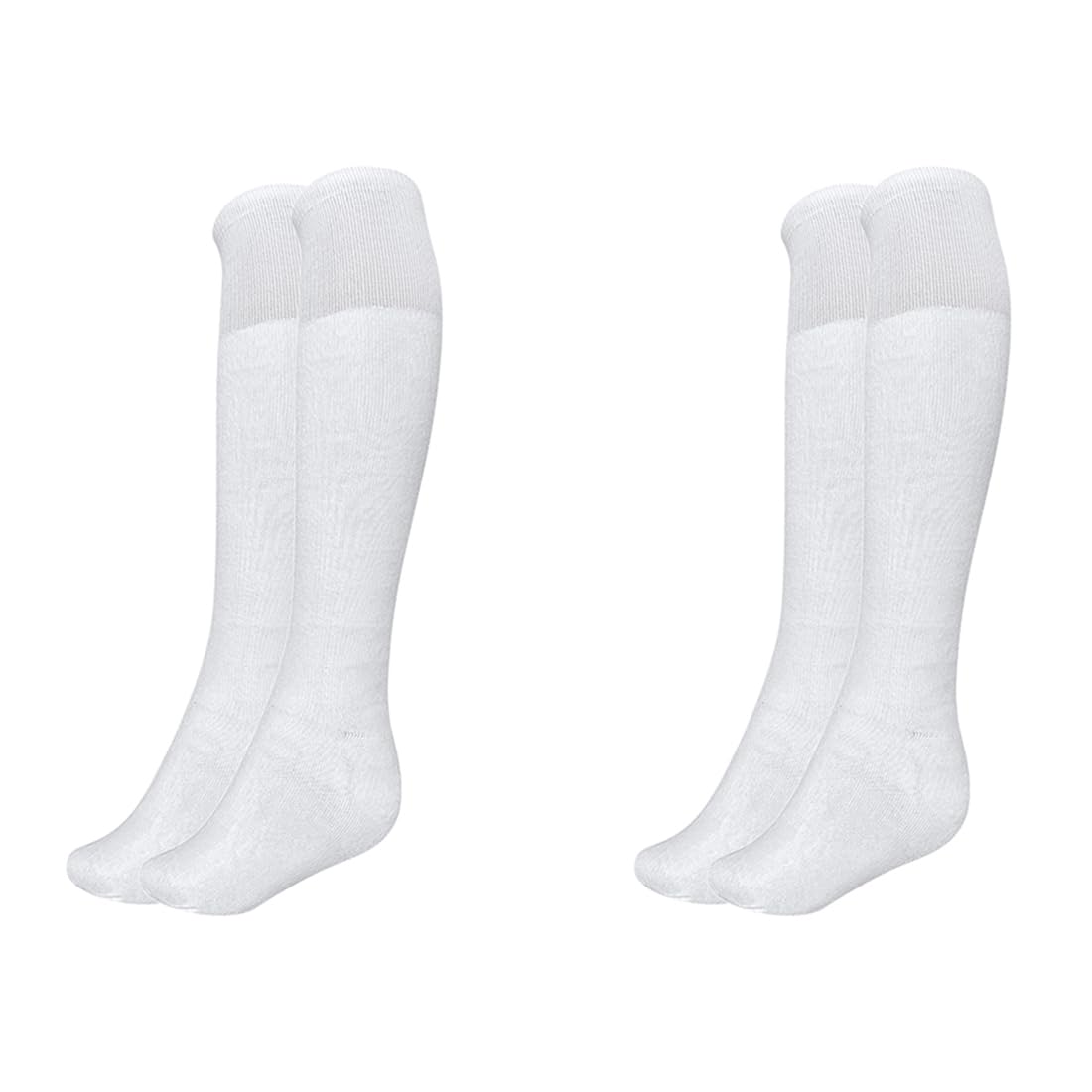 MUKHAKSH (Pack of 2 Pairs = 4 Socks Boys Winter Woolen Warm White Knee Length Knee High Socks