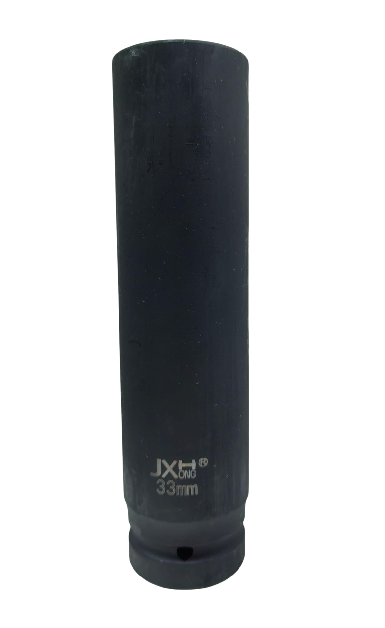 JXHONG 1-Inch Drive 33mm Extra Deep Impact Socket，8-Inch Long，6-Point Metric Truck Wheel Nut Socket, Heat Treated Cr-V Alloy Steel (8-Inch)