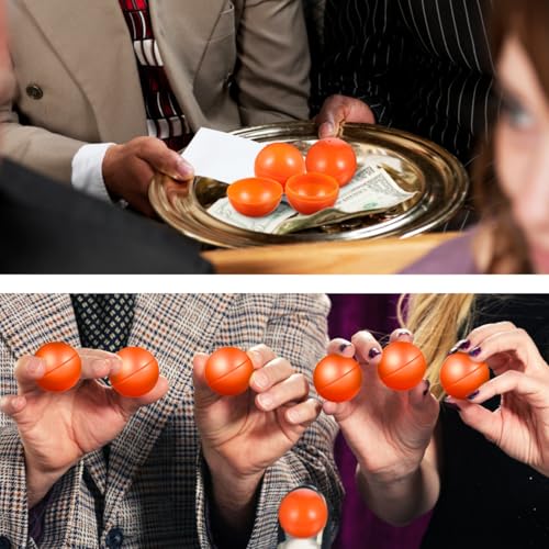 Garneck 25 Stück Tombola Bälle Lotterie Bälle Zum Öffnen – Hohle Kunststoff Kugeln Für Lostrommel - Bingo Und Partyspiele - 4 cm Orange – Perfekt Für Familienfeiern Und Spieleabende