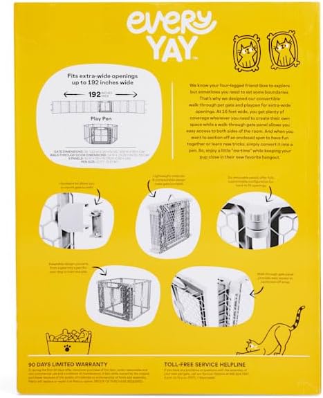 EveryYay by Petco in The Zone Convertible Plastic Walk Through Pet Gate & Play Pen 192" L X 1" W X 26" H