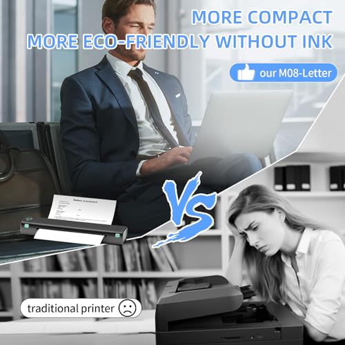 Impressoras portáteis sem fio para viagens, impressora térmica sem tinta, impressora móvel Bluetooth