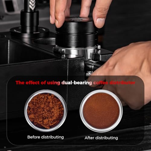 Image of IKAPE 58.35MM Espresso Coffee Distributor, Coffee Dual-Bearing & High-Speed Distribution Tools, Adaptive Height Coffee Distributor Leveler for Over 58mm Portafilters