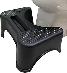 Banquinho Vaso Sanitário de Cócoras Com Suporte de Celular e Antiderrapante Ergonômico