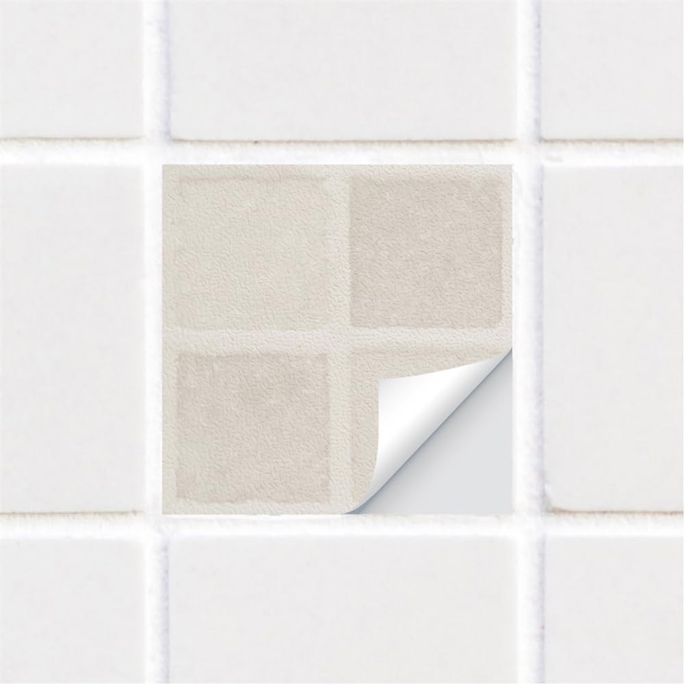 Mattonelle Adesive 20X20 Beige Adesivi Per Piastrelle,Pvc Autoadesivo Resistente Al Calore Impermeabile Piastrelle,Piastrelle Da Bagno, Decorazione Domestica(25Pcs)
